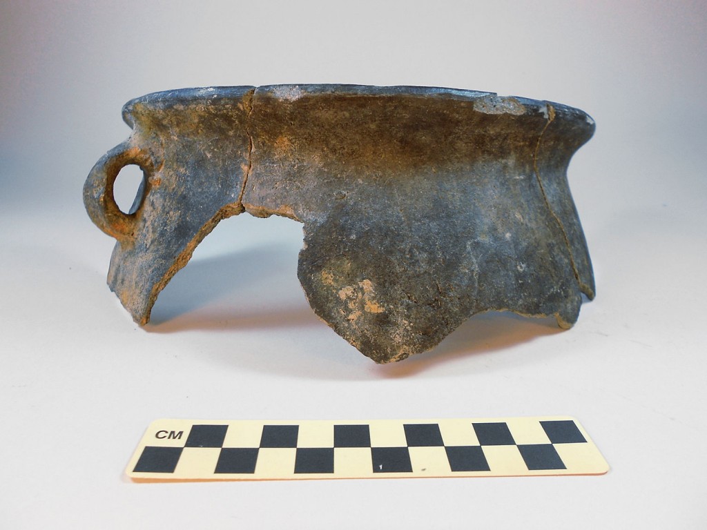 These pot fragments were the first pieces of colonoware pottery discovered in Philadelphia. Colonoware is a pottery tradition associated with early Africans and African Americans living along the Eastern Seaboard of North America and in the Caribbean. These fragments were found in 2001, during archaeological excavations undertaken during the building of the National Constitution Center in Independence National Historical Park.