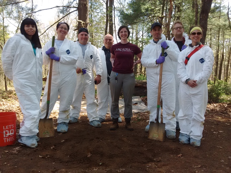 Image 2 – Here I am with participants of a 2-day forensic archaeology field course for police and field professionals, April 2016.